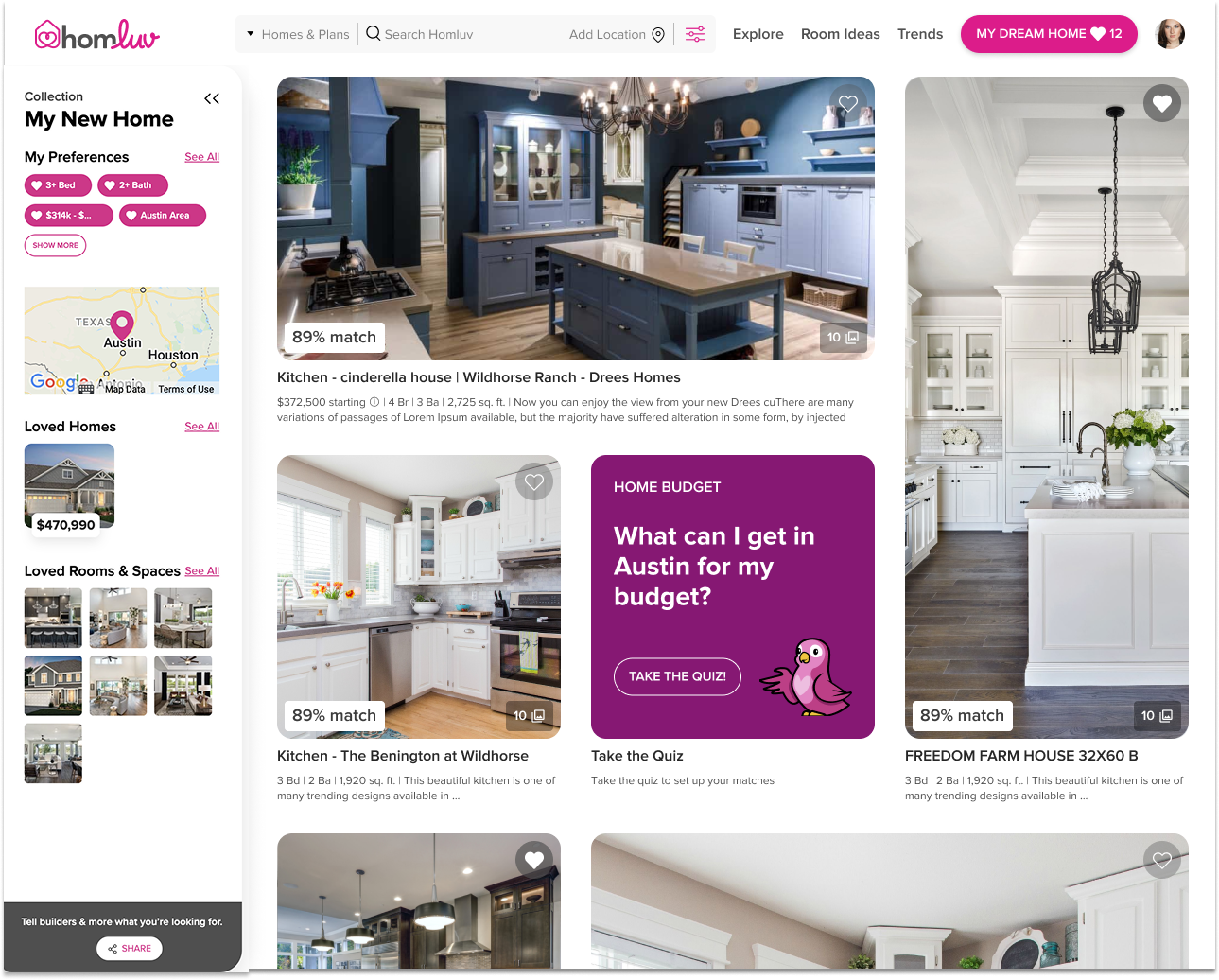 HomeLuv: Build your profile by loving what you see