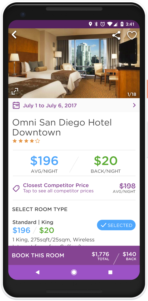 Travel Cashback: $20/night back on hotel bookings with competitor price comparison